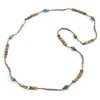 Avalaya Turquoise Stone Shell Nugget/Glass Bead Long Necklace/ 130cm L