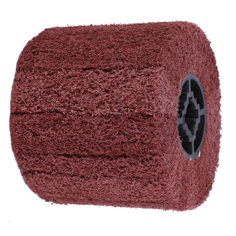 Wire Drawing Wheel Brush Drum Burnishing Cross Rubber Core Polishing