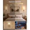 ECOBRT Battery Operated Wall Sconces Set of 2, Brushed Nickel