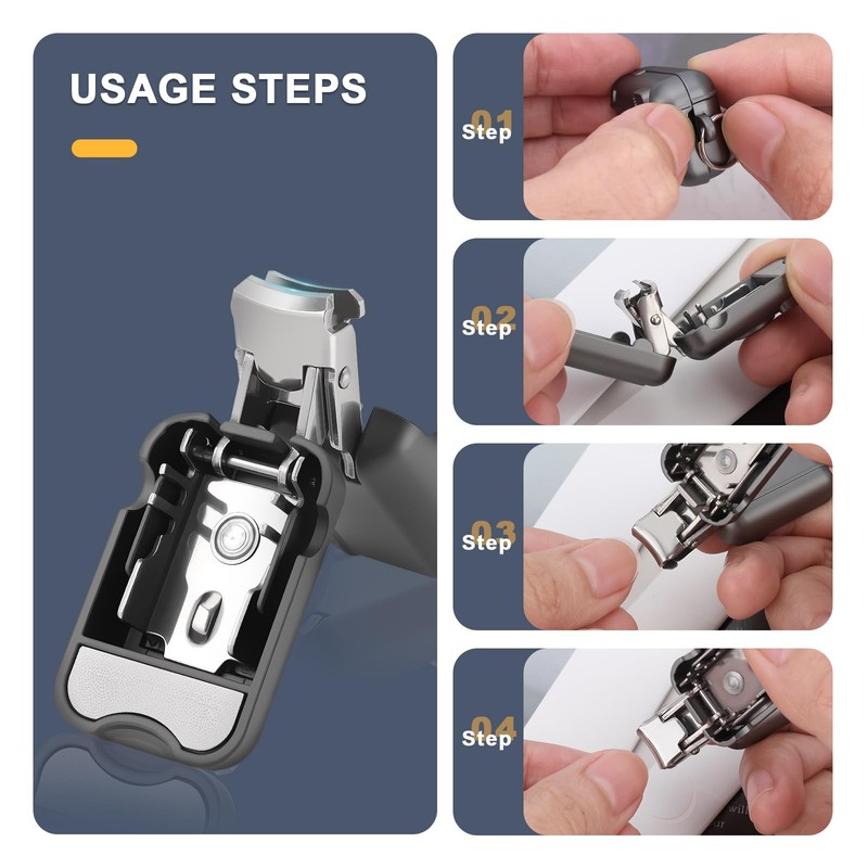 Vola Portable Collapsible Nail Clipper Travel Foldable Stainless Steel Keychain