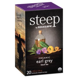 Bigelow 17700 steep Tea, Earl Grey, 1.28 oz Tea Bag, 20/Box