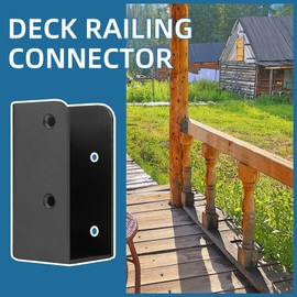 ZOBGOWE 8Pcs Deck Railing Bracket for 2x4(1.5"×3.5") Railing Metal 2x4 Brackets Connectors for Wood Lumber Post Fence Porches Handrail (Black)