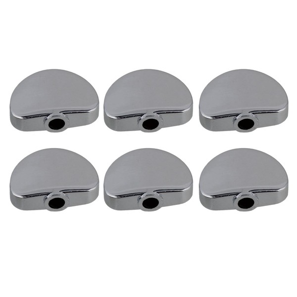 Yibuy 6pcs Silver Alloy Guitar Machine Head Buttons Tuning Pegs