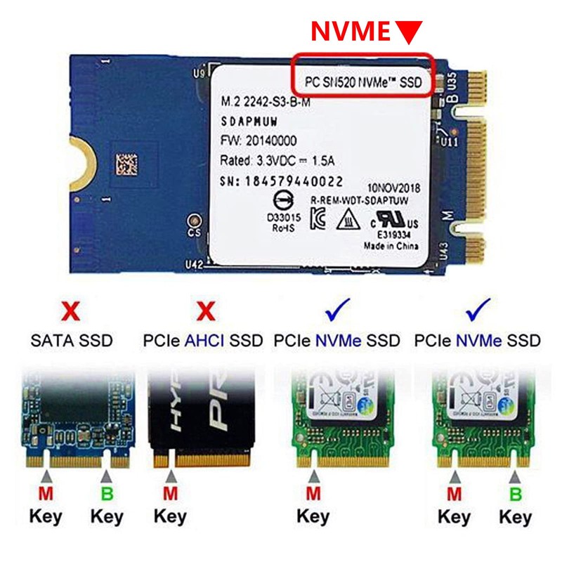 Nockchawon Replacement M.2 NVME SSD Convert Adapter Card Upgrade for