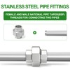 TAISHER 1PCS 304 Stainless Steel Union，1" BSP Female Cast Pipe