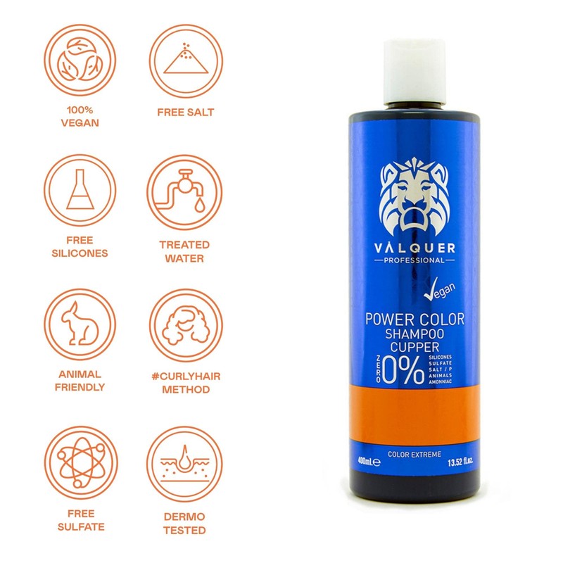 Valquer Professional Shampoo Power Colour Coloured Hair Vegan and Sulphate