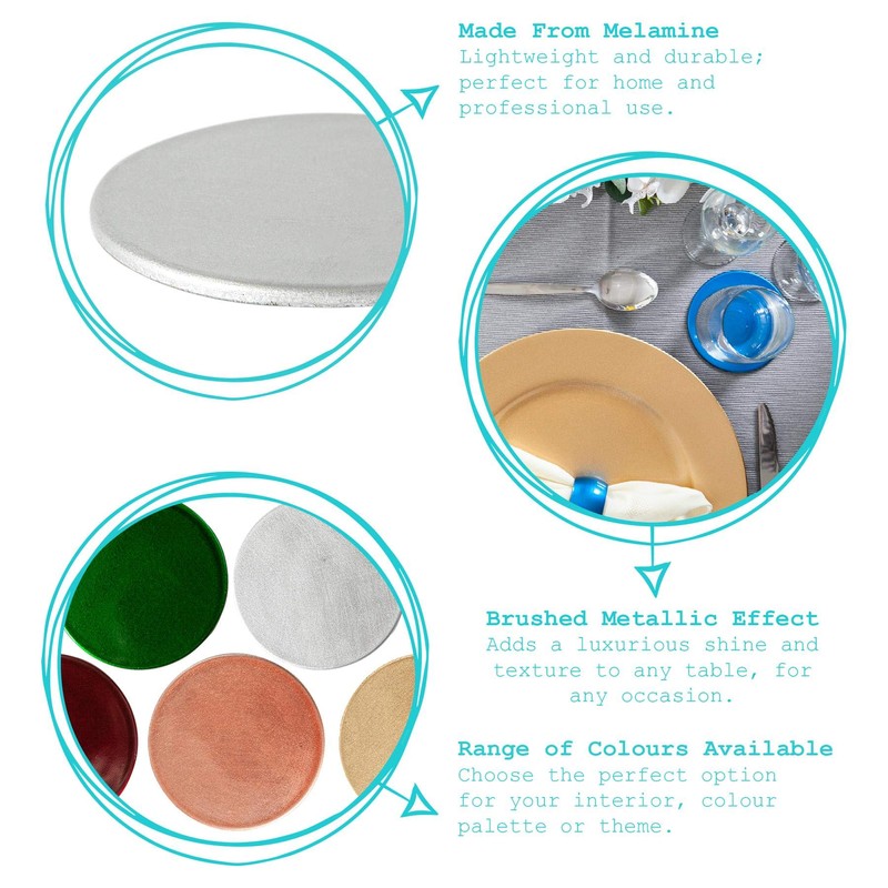 Argon Tableware Metallic Coasters - Luxe Christmas Tableware Drinks Mats