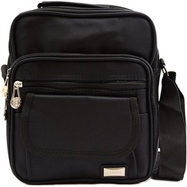 Mens/Ladies Smooth Canvas Style 'Small Messenger' Work/Travel Shoulder Bag - Black