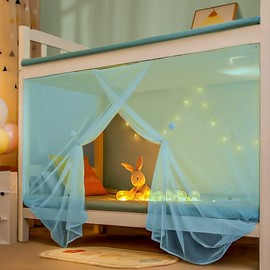 Eimilaly 8 Corner Bed Canopy Curtains for Girls Boys Bed Decor, Bed Canopy for Dormitory, Loft Bed, 1-1.8M Bed or Outdoor Camping, Suit for 1.8M Bed/Single Door Blue