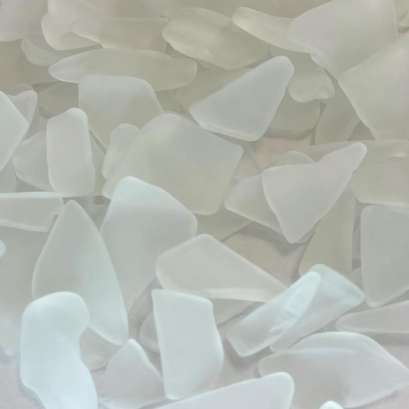 Sea Glass, Jewelry Sea Glass, White Ocean Glass, 40 Pieces