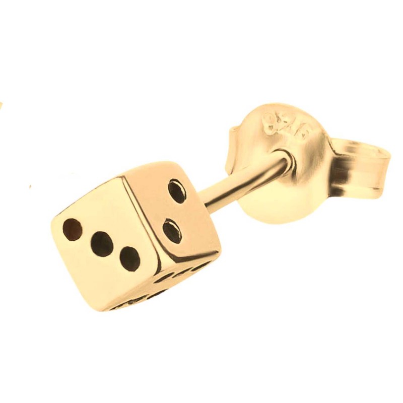 FIVE-D Stud Earrings Cube 925 Silver, Silver