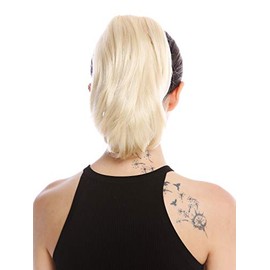 WIG ME UP - MKB-29-V-613 Hairpiece Ponytail Comb Short Slightly Wavy Straight to Wavy Platinum Blonde