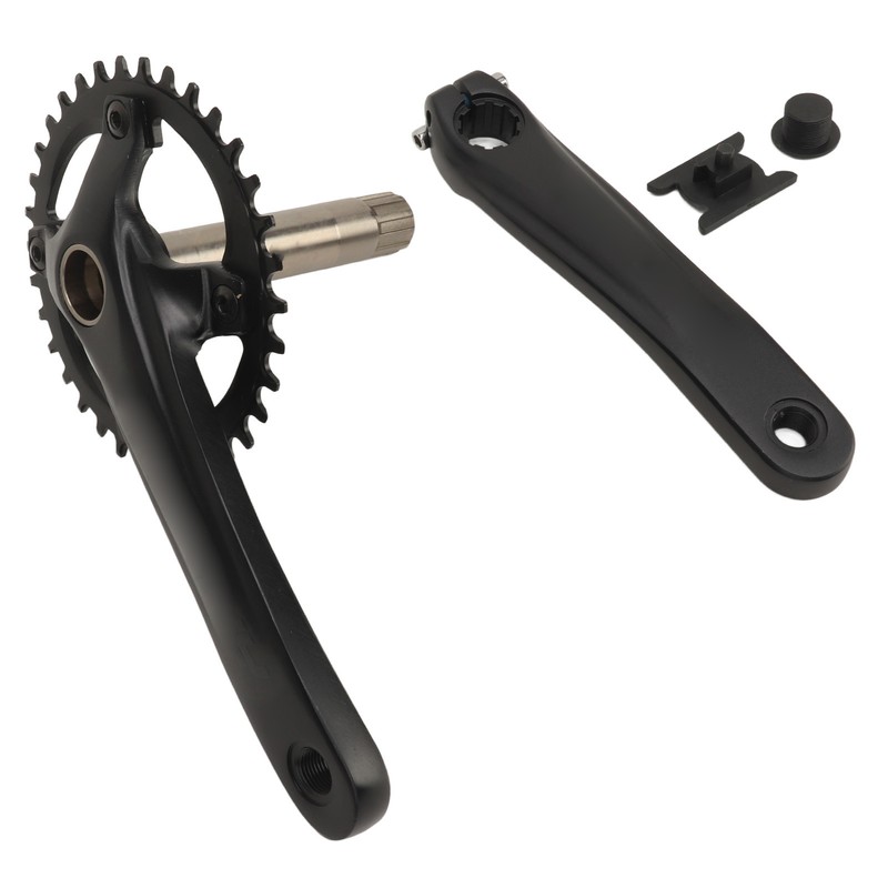 34T Bike Crankset Hollow Integrated Single Speed Round Chainring Aluminium