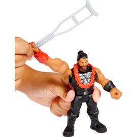 Mattel WWE Roman Reigns Action Figure Bend 'N Bash, Stretching 5.5-inch Collectible with Accessories for Ages 6 Years Old & Up