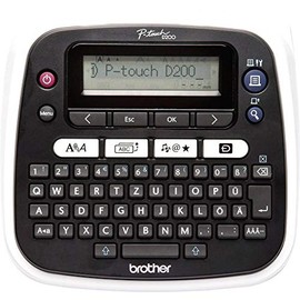 Brother PT-D200BW Beschriftungsgerät (für 3,5 bis 12 mm breite TZe-Schriftbänder, bis zu 20 mm/Sek. Druckgeschwindigkeit), PTD200BWZG1, schwarz