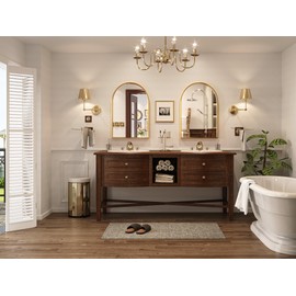 Brightify Arched Mirror, Arched Wall Mirror, 20 x 30 Inch Gold Arch Mirror, Metal Frame Gold Bathroom Mirror, Arched Top Bathroom Vanity Mirror for Living Room Bedroom Mantel Entryway Hallways