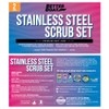 Stainless Steel Scrubber Set, Marine Grade Steel Wool Scouring Pads