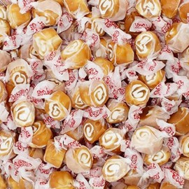 Creamy Caramel Swirl Salt Water Taffy - Individually Wrapped Bulk SaltWater Taffy Bulk Candy, Assorted Flavors, Salt Water Taffies, Old Fashion Recipe (2.5 Pound)