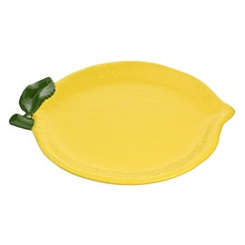 Widdop and Co Hestie - Lemon Plate - Yellow Glazed Ceramic Serving Platter Plate Dish - Home Decor Gifting for Hosting, Dinner & Parties for Spring/Summer - 30cm x 23cm.