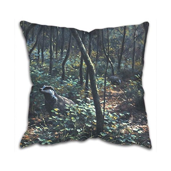 Cushion Cover with Foraging Artwork by Julian Friers - 42cm