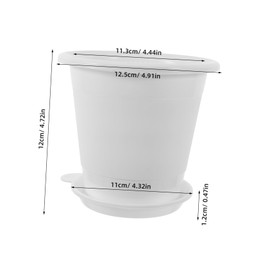 GANAZONO Round Plastic Orchid Pot with Drainage Decor Flower Planter Small Indoor Planters for Succulents