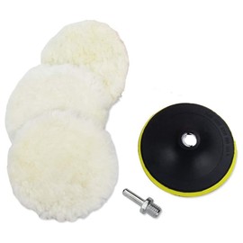 Hepplly 5 x 6 inch (15 cm) polishing pads, polishing wax polishing pads kits for drills with M14 drill adapter (6 inches)