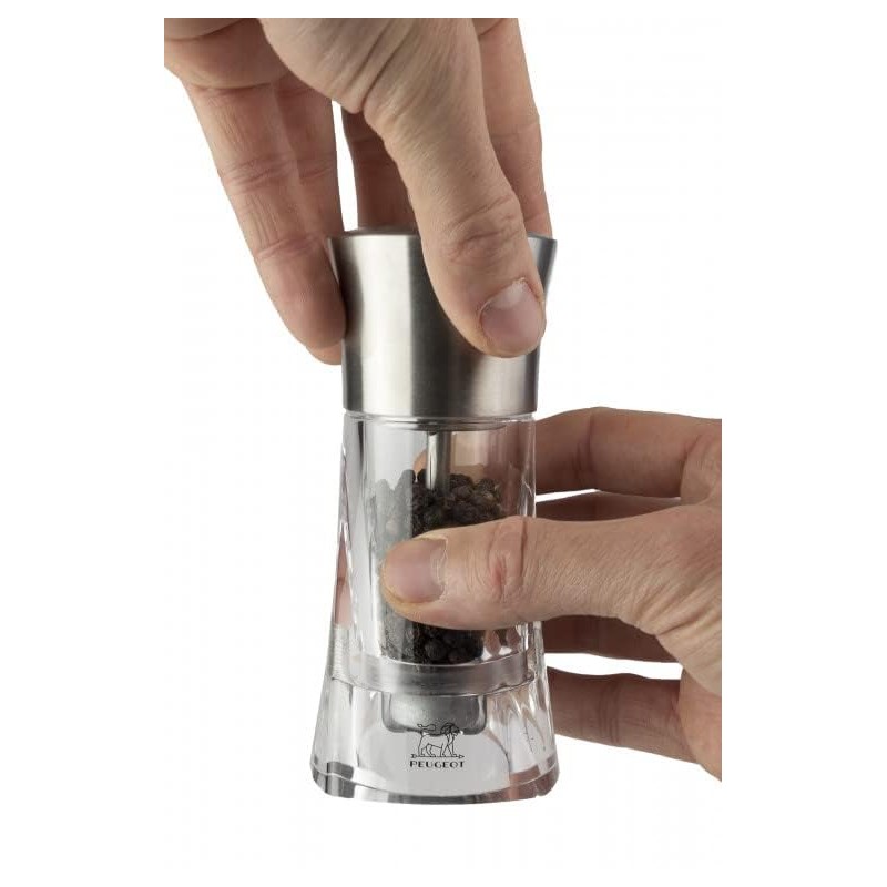 PEUGEOT Saveurs d'Epices Ouessant Salt Mill, Stainless Steel, Clear, 7.00
