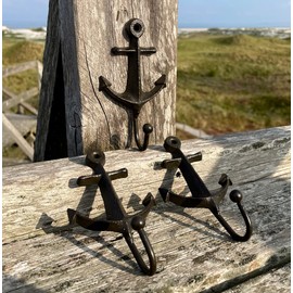 LB H&F Lilienburg Set of 3 Coat Hooks Wall Hooks Coat Hooks Anchor -P-