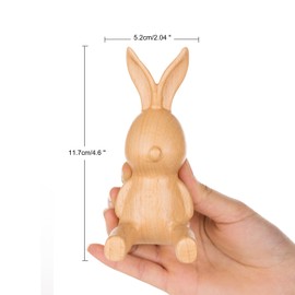 AhfuLife Phone Stand, Wooden Rabbit Bunny Phone Holder, Desk Decoration, Gift for Valentine's Day, Easter Day, Mother's Sunday