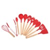 12 PCS Kitchen Cooking Utensils Set Ergonomic Wooden Handle Silicone