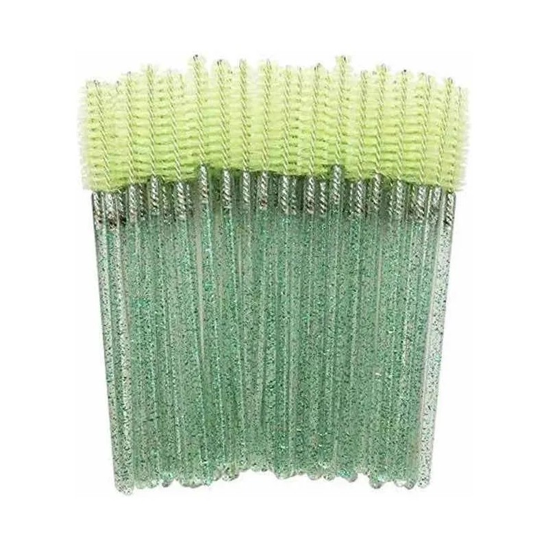 100 Cepillos Para Pestañas Extensión Brillante Glitter Mink