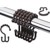 Resze 12 PCS Black Plastic Double Shower Curtain Hooks, Multi-Functional
