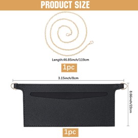 CREATCABIN Purse Insert Chain Felt Purses Organiser Insert Eyelet Purses Shoulder Bags Conversion Lining Wool Carry Bags Organiser Classic Interior Storage for Envelope Bags 8 x 22 cm