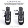 Tactical Flashlight Holster with Lever Side Lock System, Adjustable Belt,