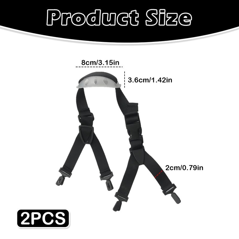 2-Pack Removable Hard Hat Chin Straps with Carabiner Clip –