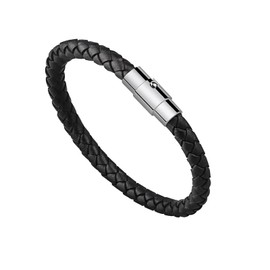 Ticome Leather Cord Bracelet for Men Ladies Black Braided Copper Buckle Trigger Clasp Couple Fashion Attraction Woven Wrist Cuff Bracelets