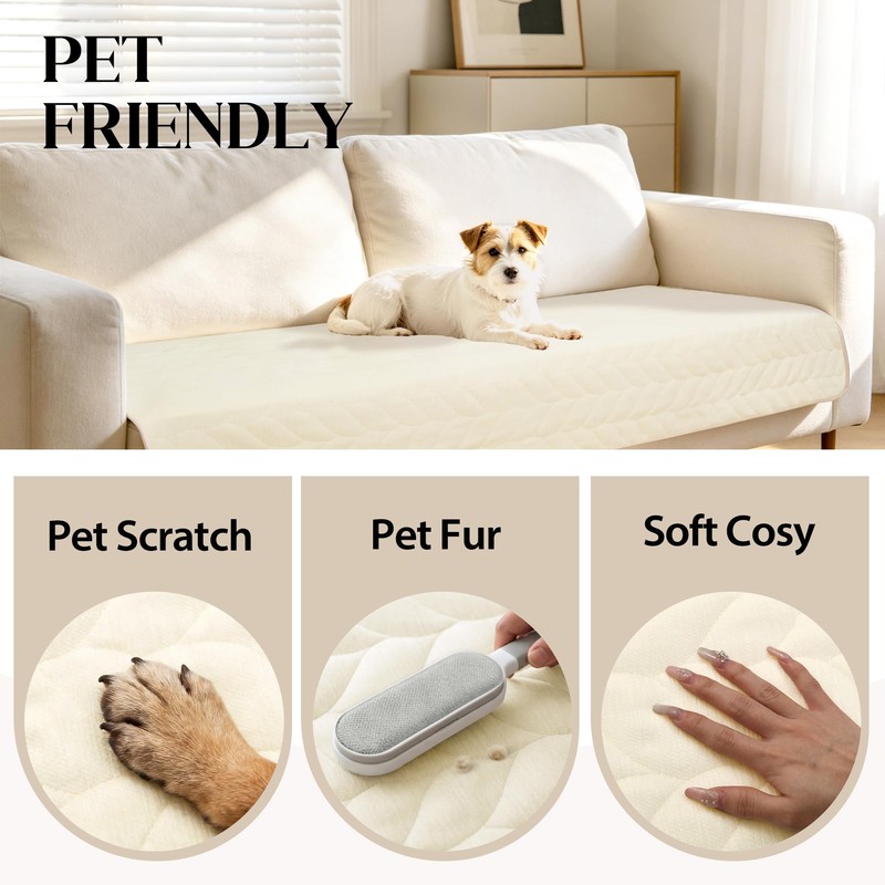 JIUZHEN Couch Cover for Dogs Washable Non-Slip Chenille Sofa Protector