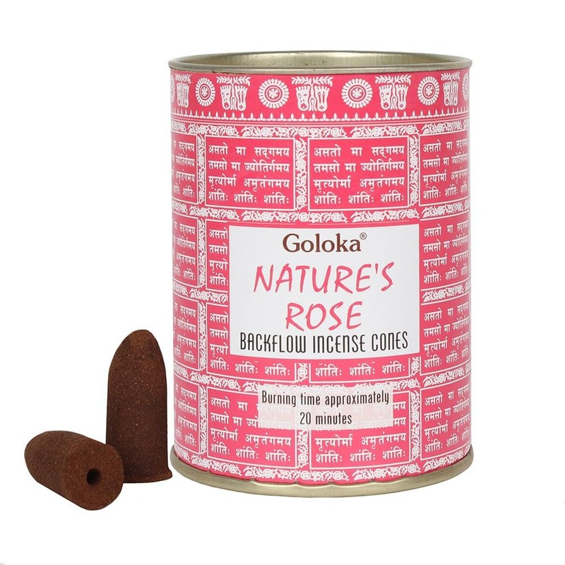 Rose Backflow Incense Cones - 9cm x 7cm (Pack of