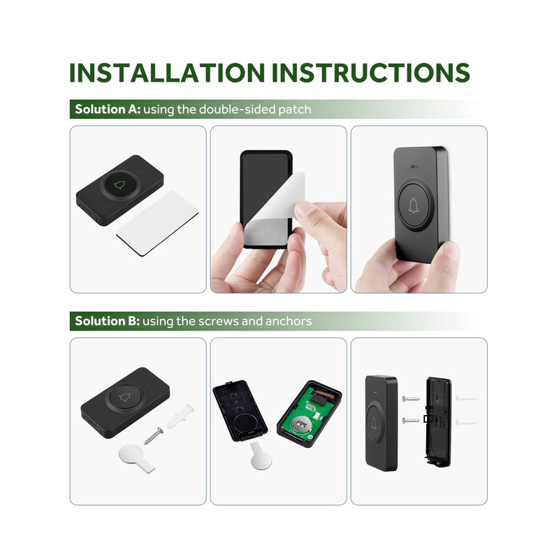 AVANTEK Wireless Door Bell, CB-12 Mini Waterproof Doorbell Chime Operating