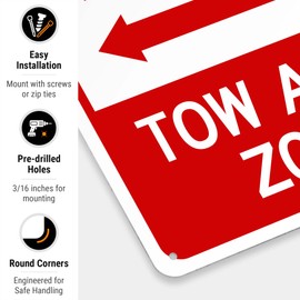 No Street Parking Anytime Tow Away Zone Sign, 10x14 Inches, Rust Free .040 Aluminum, Fade Resistant, Made in USA