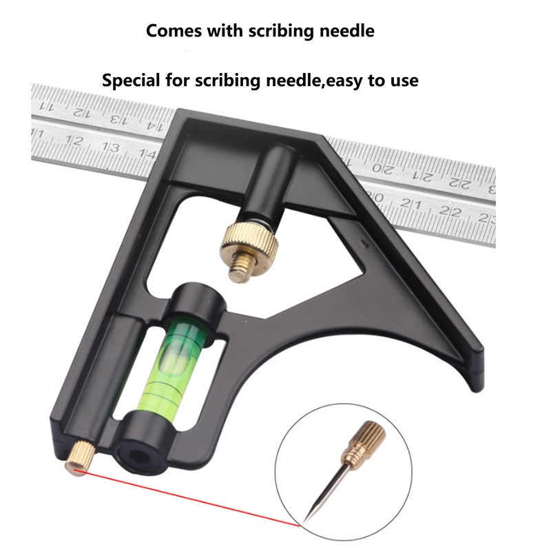 Combination Square Aluminum Alloy Stainless Steel Measuring Tool for Angle
