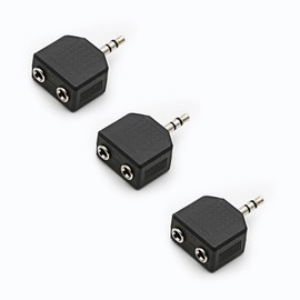 rgzhihuifz 3.5mm Headphone Y Splitter, Gold Plated 3.5mm 1/8 inch Male to Dual Female Stereo Jack Adapter Converter,3-Pack