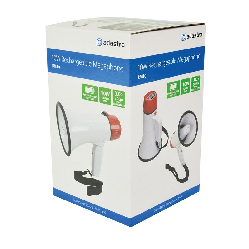 Adastra | Rechargable Megaphone With Foldable Handle & Wrist Strap