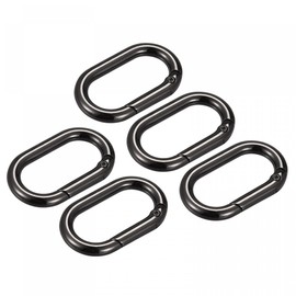 sourcing map Spring Oval Ring, 5Pcs 1.61 Inch Round Spring Snap Clip Trigger Spring Keyring Buckle for Bags Purses Keychain, Dark Grey