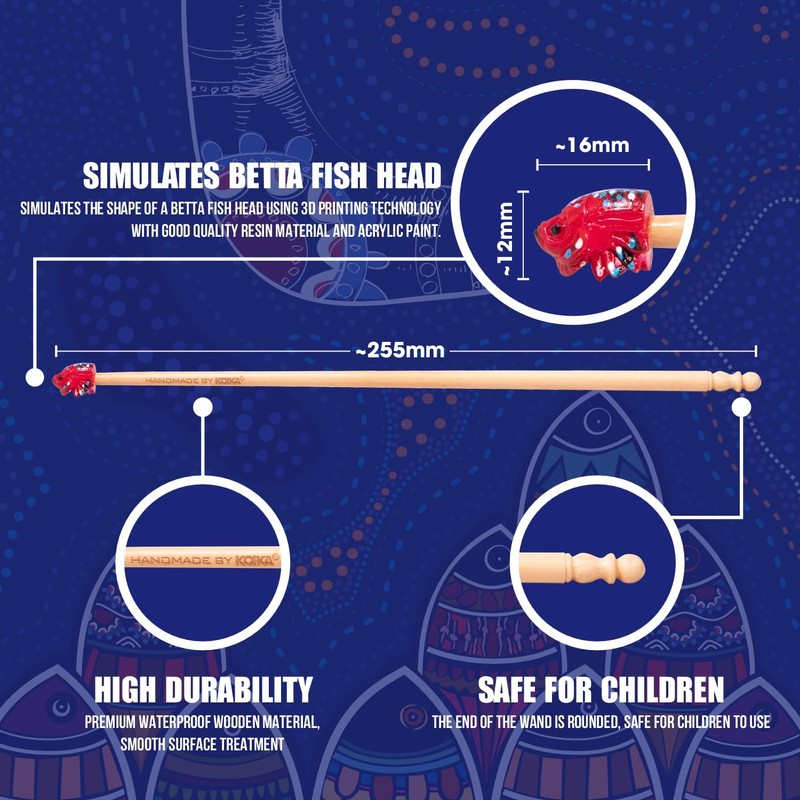 KOIKA Fish Training Stick Toys Fish Tank Decor Betta Training