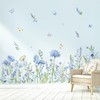 decalmile Wildflower Wall Stickers Blue Floral Garden Flower Wall Decals