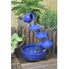 ASC Cascade Ceramic Solar Water Fountain Bowls 5 Tierd with