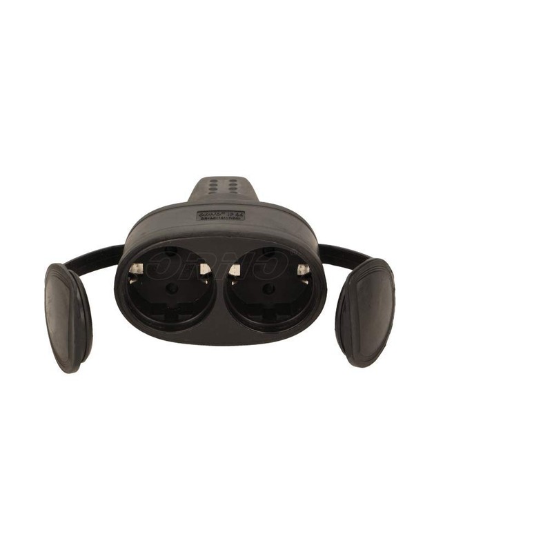 ORNO AE-13117(GS) Workshop Schuko Plug with Earthing 2 Sockets IP44