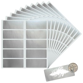 Mr- Label – 300 Pcs 1"x2.36" Rectangle Scratch Off Stickers – DIY Stickers for Gender Reveal DIY Lottery| Reward Programs | Scratch Tickets (Silver)