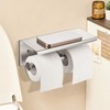 Double Toilet Paper Holder with Shelf, Wall Mount Tissue Roll